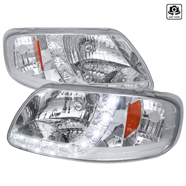 Spec-D Tuning 97-03 Ford F-150 1 Piece Design LED Headlights, 2LH-F150971PC-RS 2LH-F150971PC-RS - main